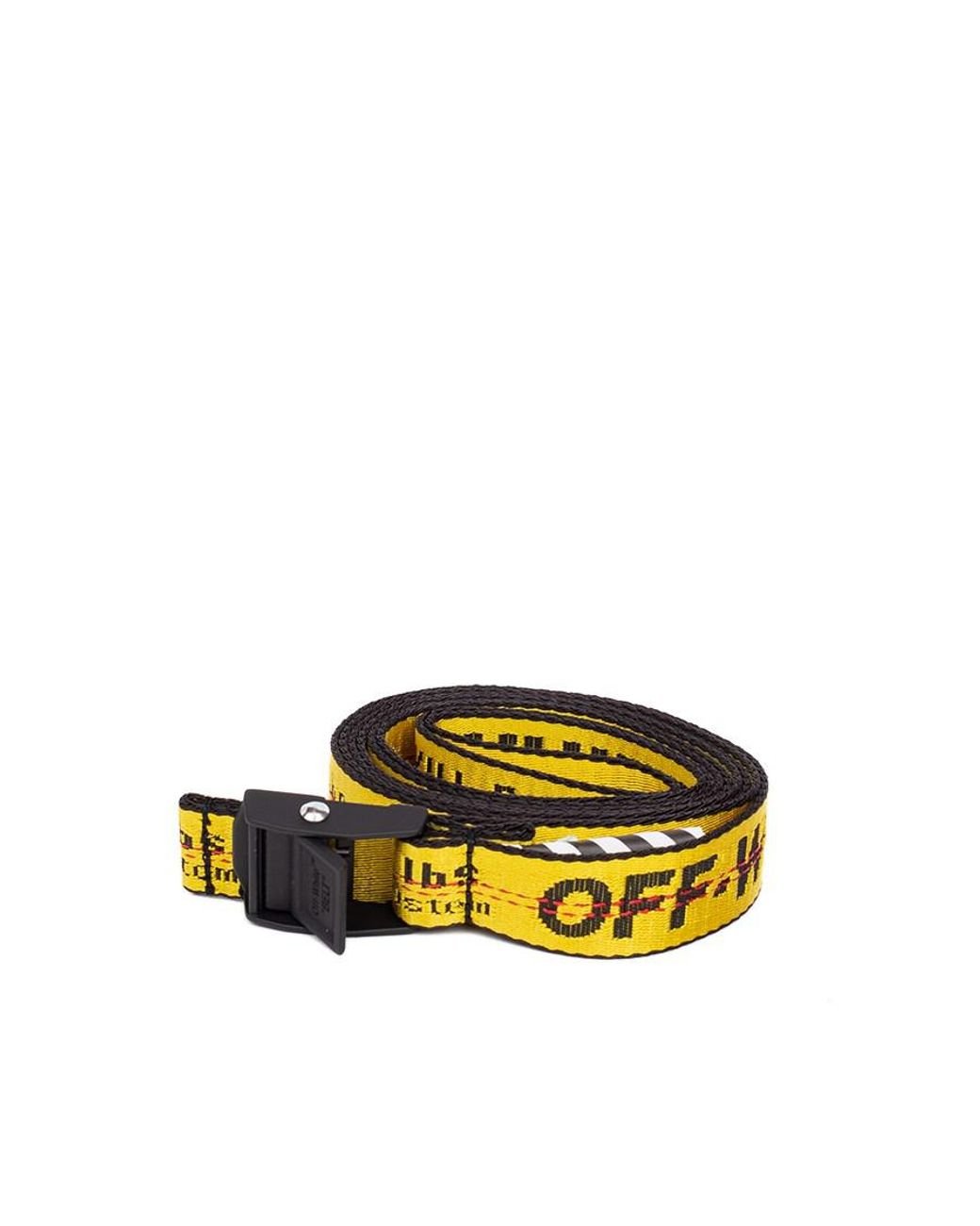 VIRGIL ABLOH OFF WHITE Industrial Belt YELLOW & BLACK BRAND NEW WITH  TAGS 80"