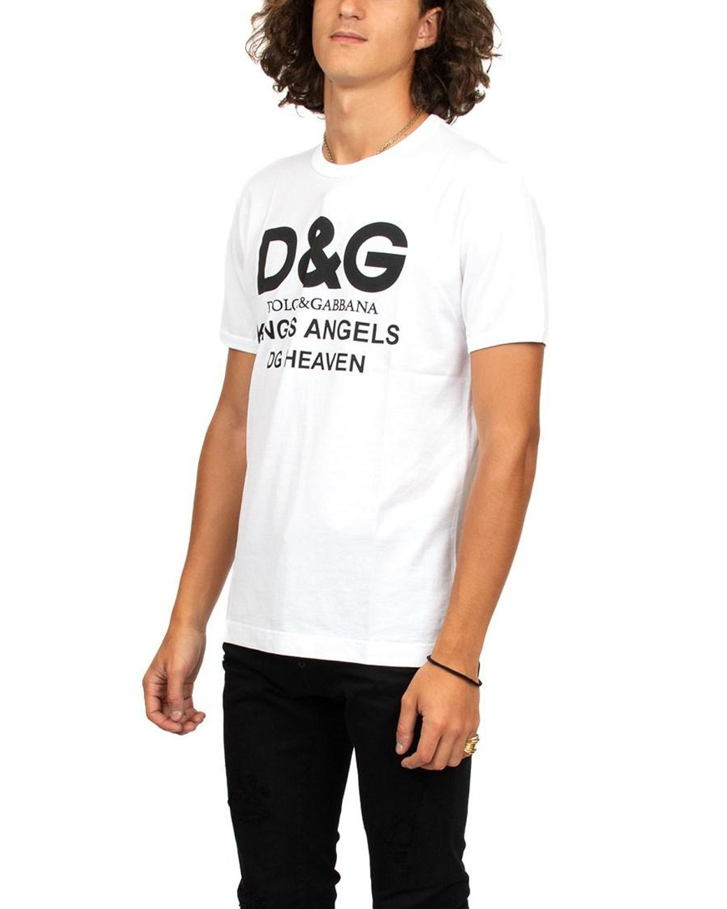 Experienced person Cradle position Dolce & Gabbana 'king's Angels' T-shirt in White for Men | Lyst