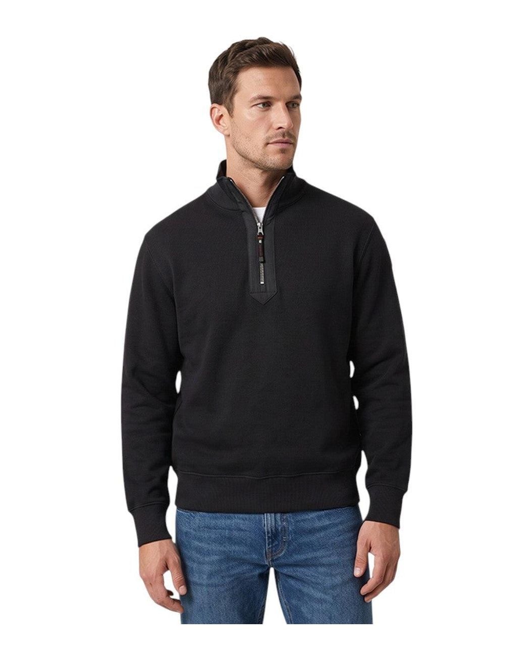 Parajumpers Black Half Zip Sweater for men
