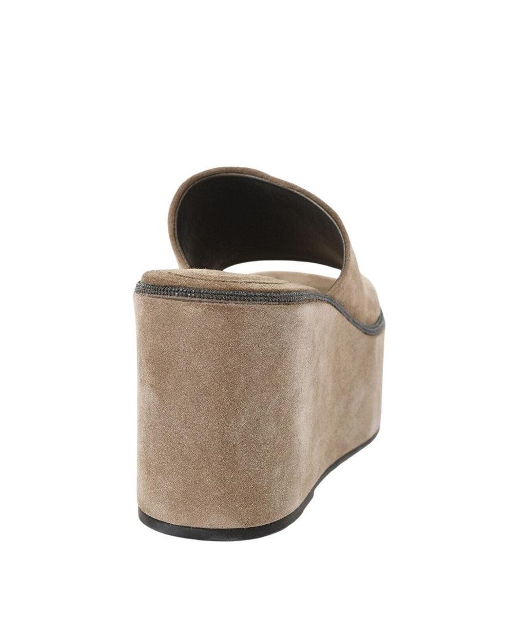 Brunello Cucinelli Gray Suede Wedges