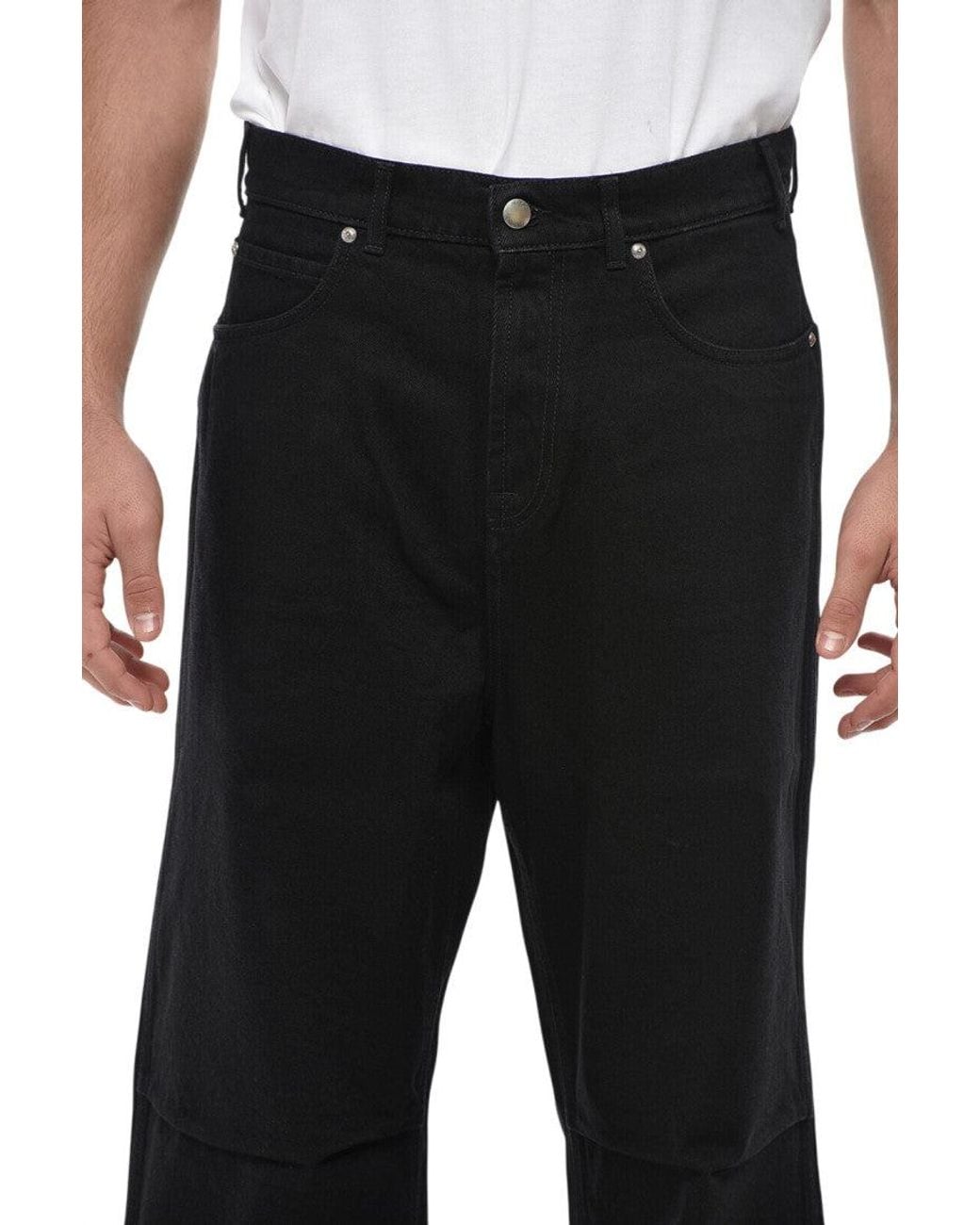 1989 STUDIO Black Relaxed Mid Rise Jeans for men