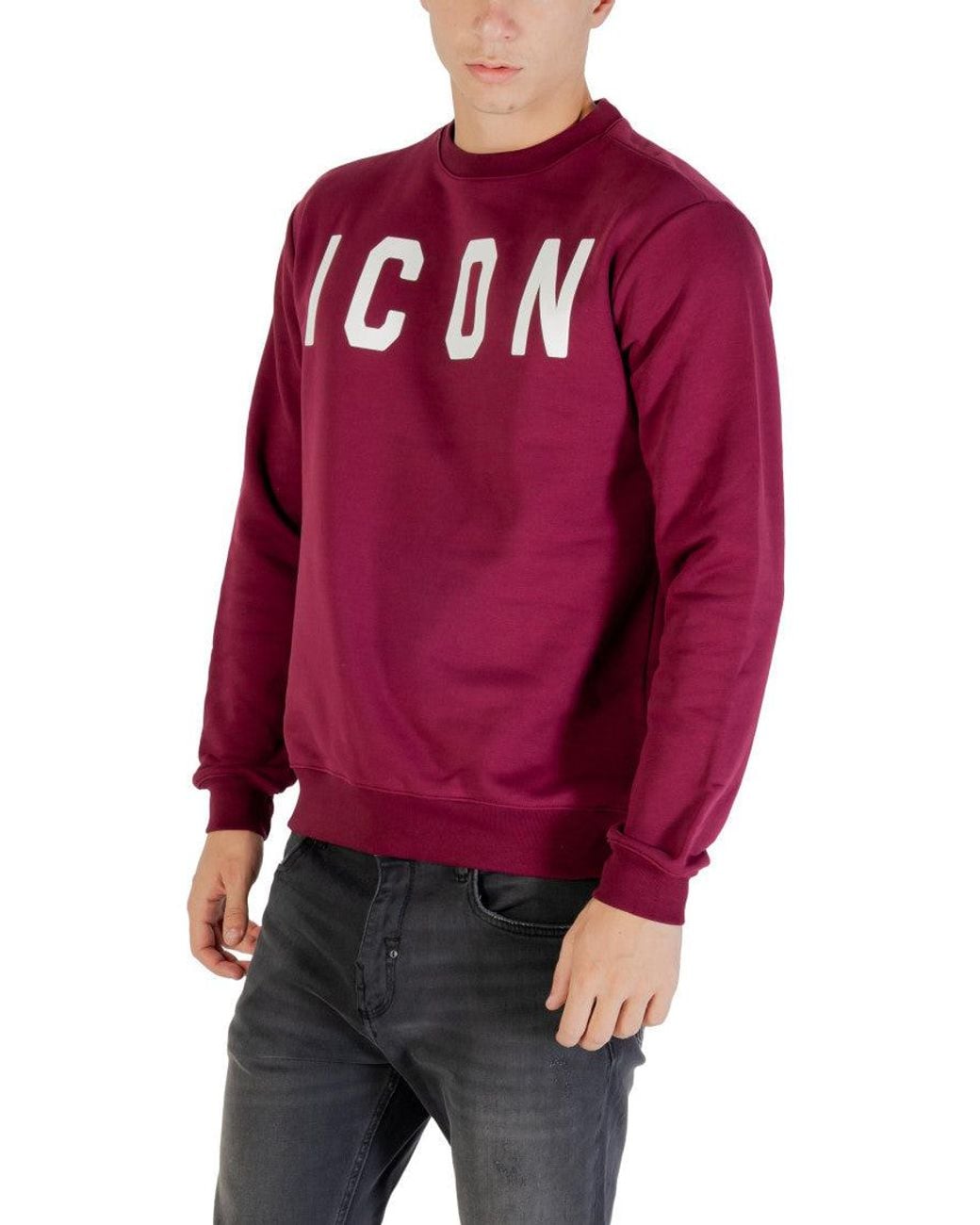 ICON DENIM Red Logo Print Sweatshirt for men