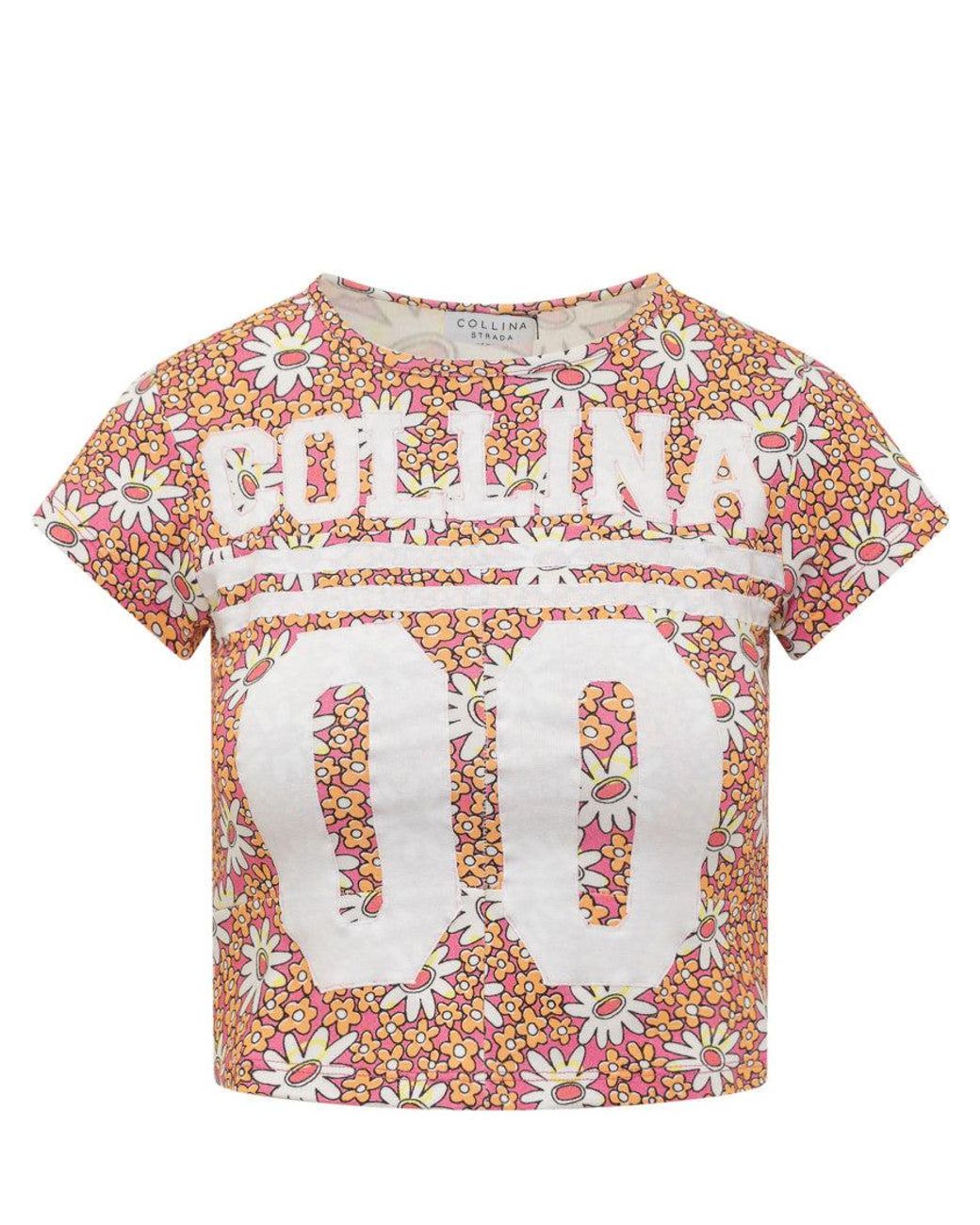 Collina Strada Pink Graphic Print Crew Neck T-Shirt