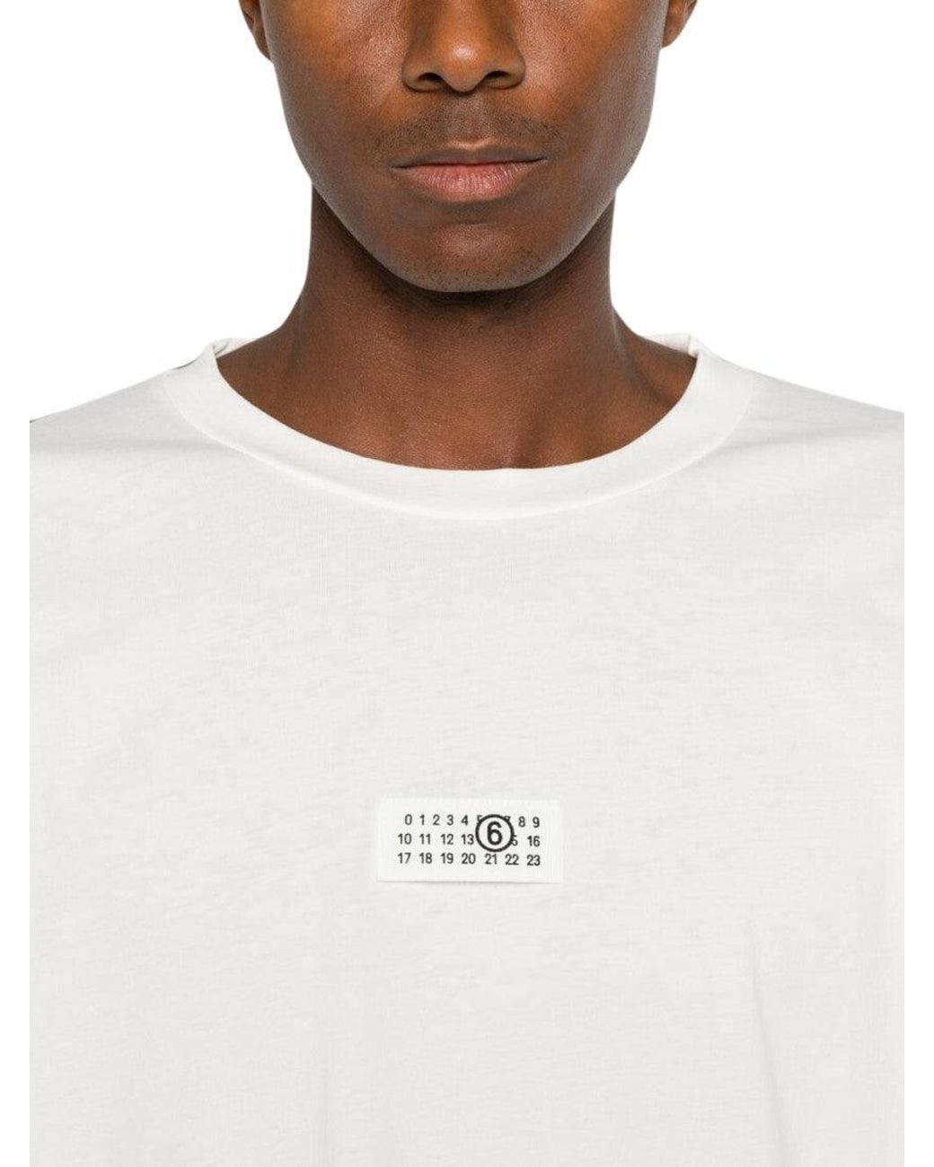 MM6 by Maison Margiela White Full Sleeves T-Shirt for men