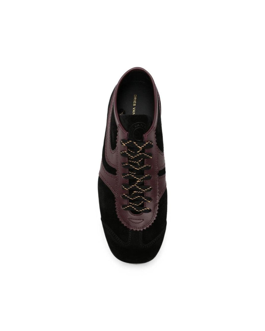 Dries Van Noten Black Color Block Panelled Sneakers for men