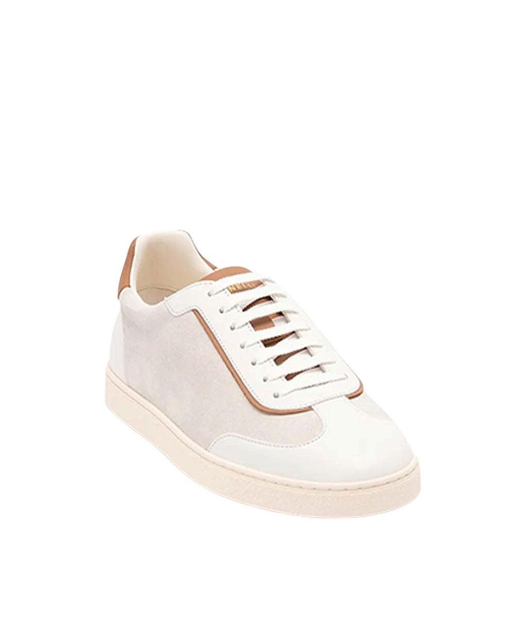 Brunello Cucinelli White Color Block Sneakers for men
