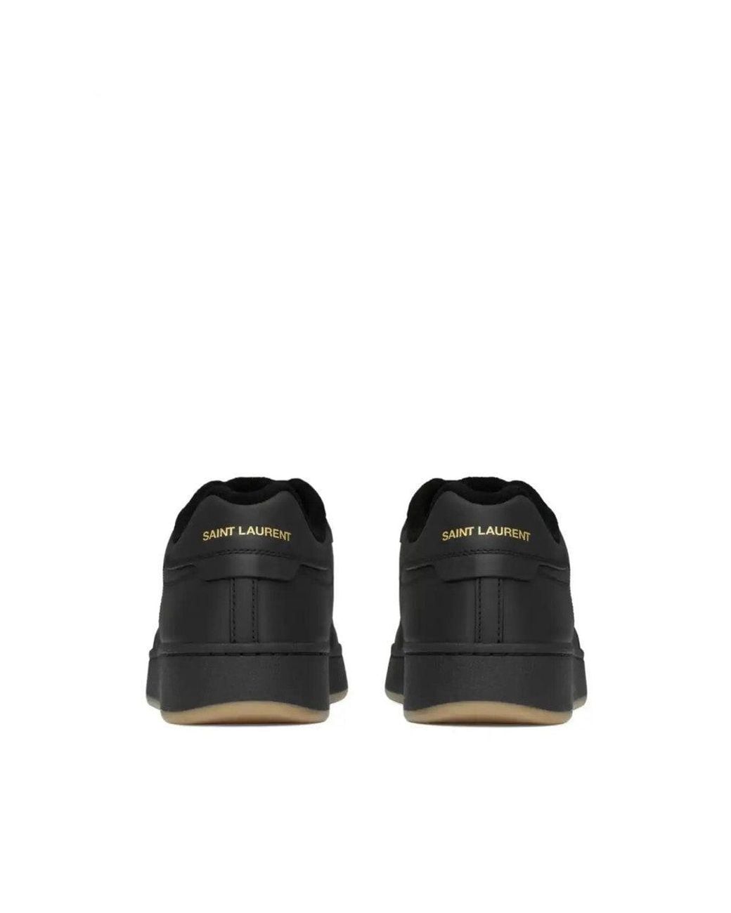 Saint Laurent Black Logo Leather Sneakers for men