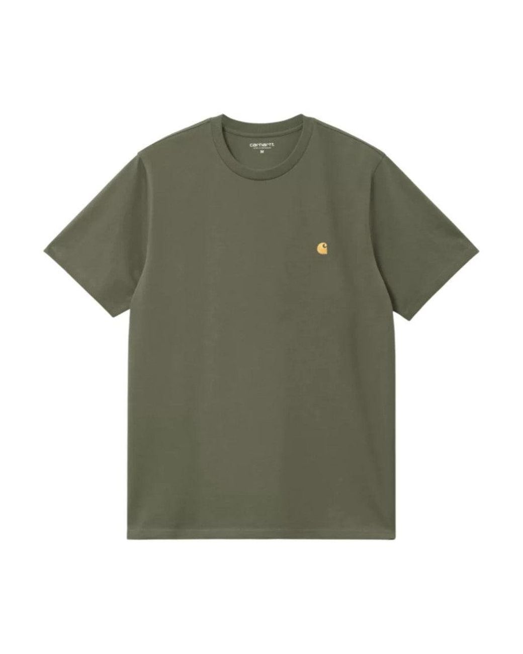 Carhartt Green Crewneck Logo T-Shirt for men
