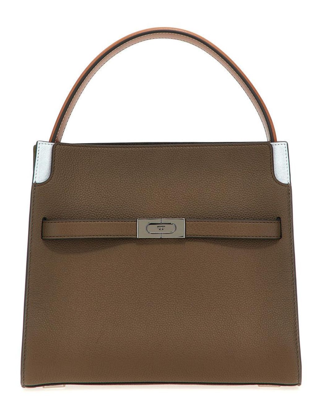 Tory Burch Brown Taupe 'Lee Radziwill' Small Satchel Bag