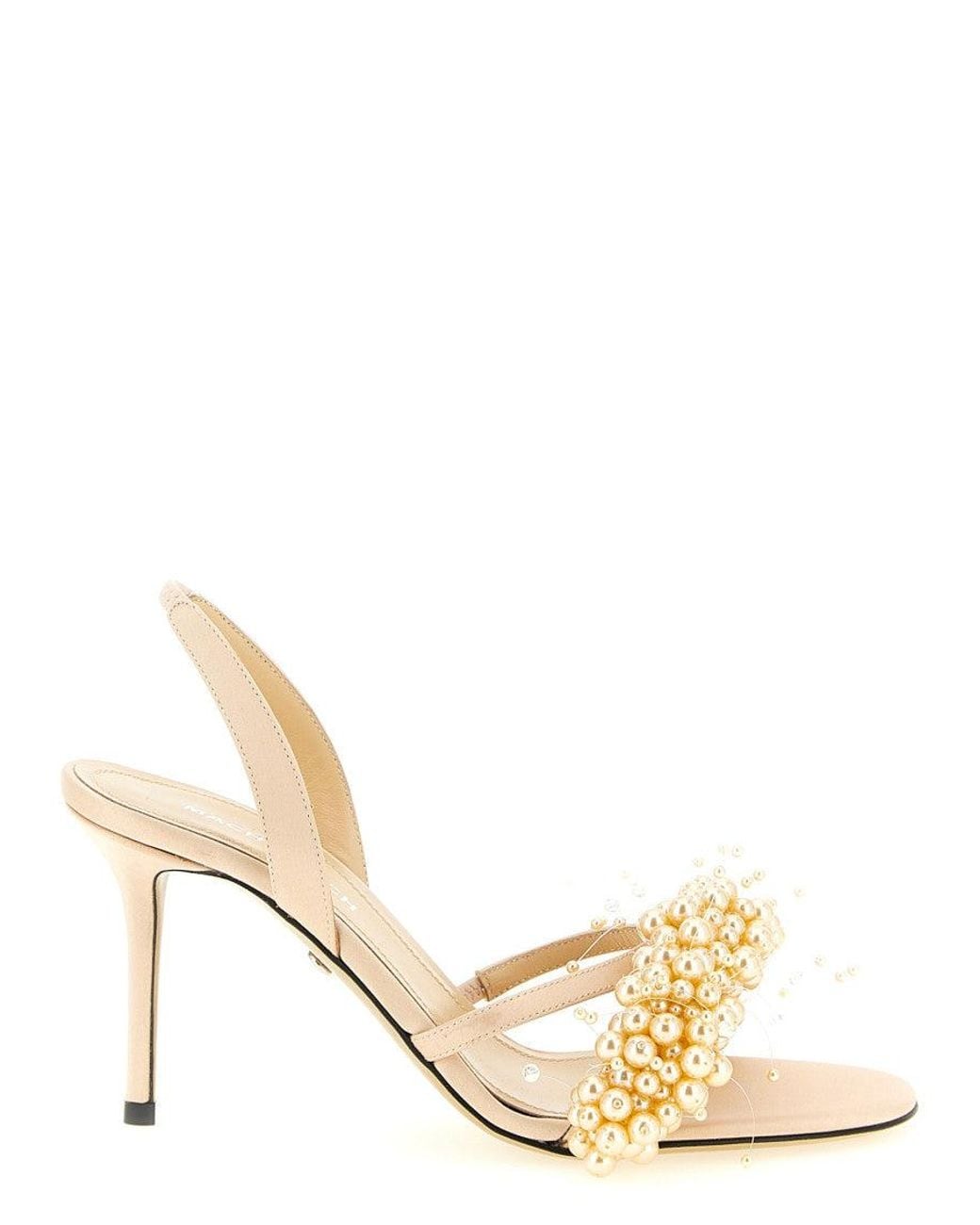 Mach & Mach Metallic Open Toe Heels