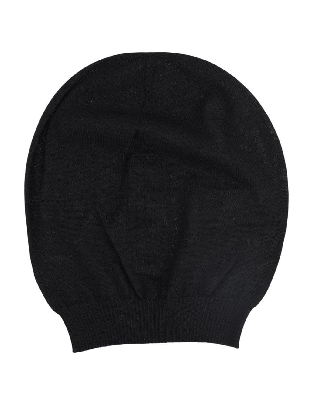 Rick Owens Black Solid Beanie Cap for men