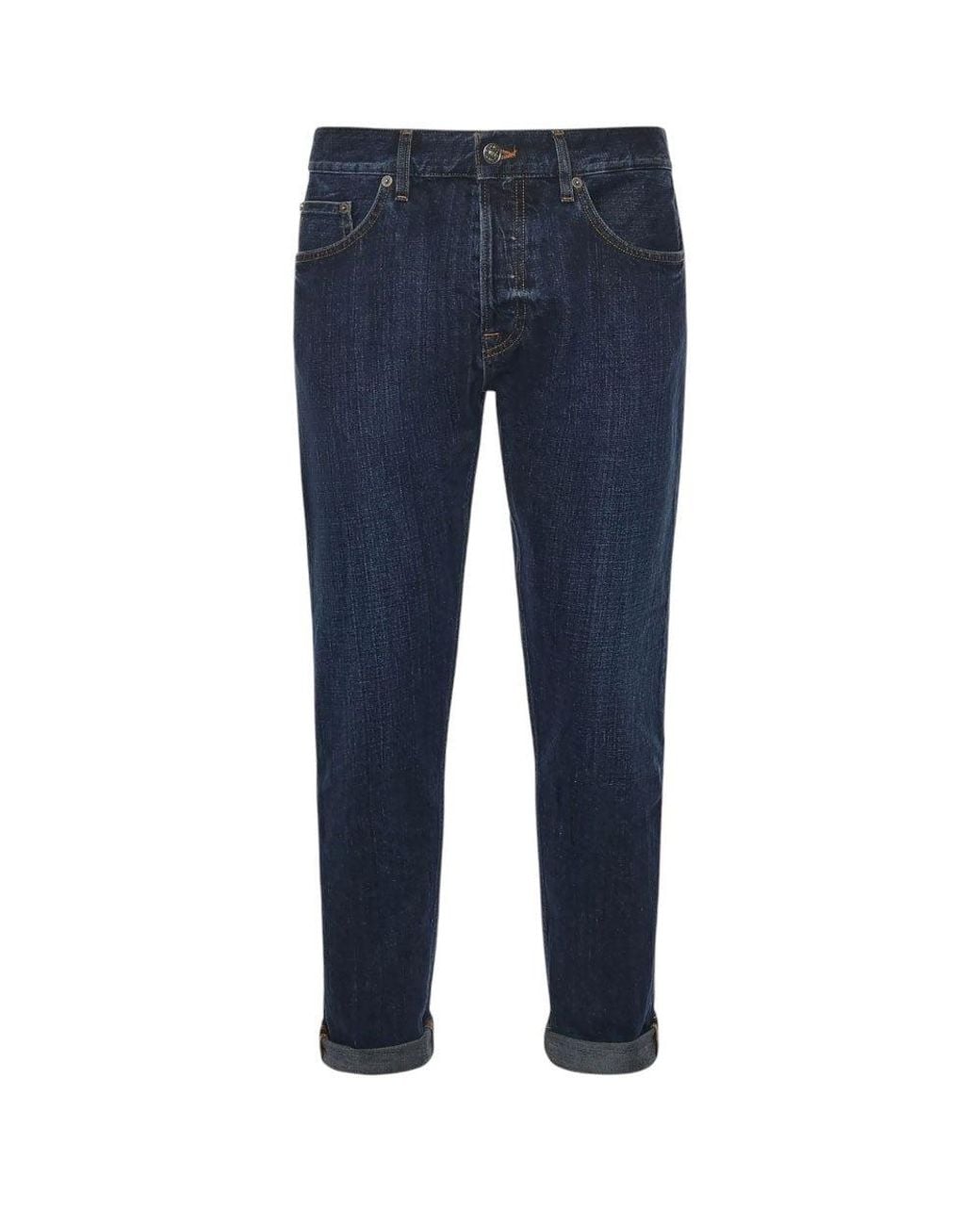 Dondup Blue Straight Mid Rise Jeans for men