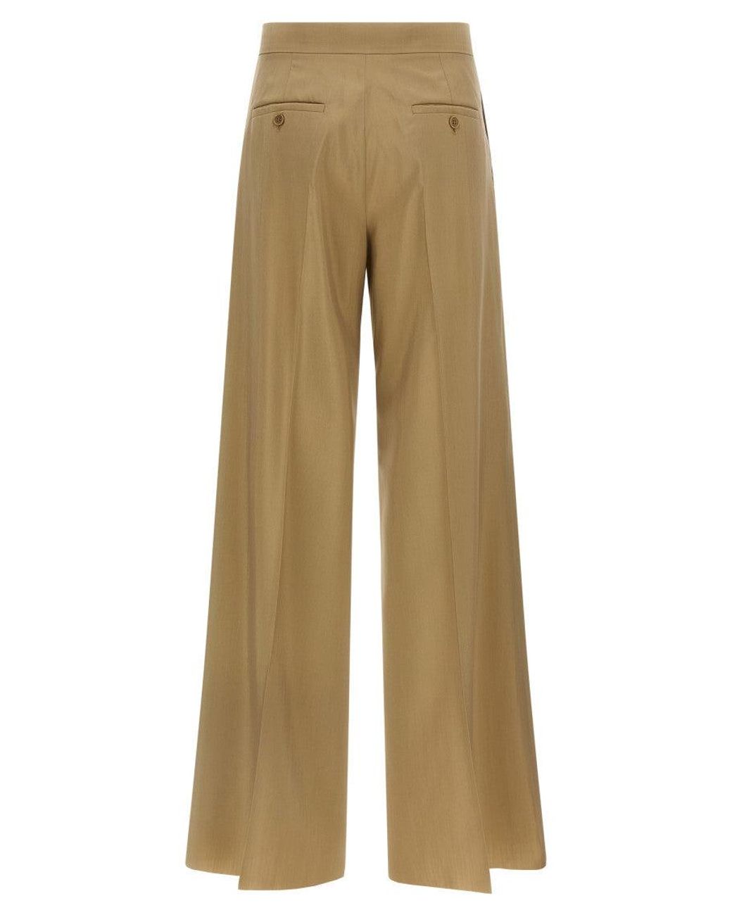 Max Mara Natural Straight Flat Front Pants