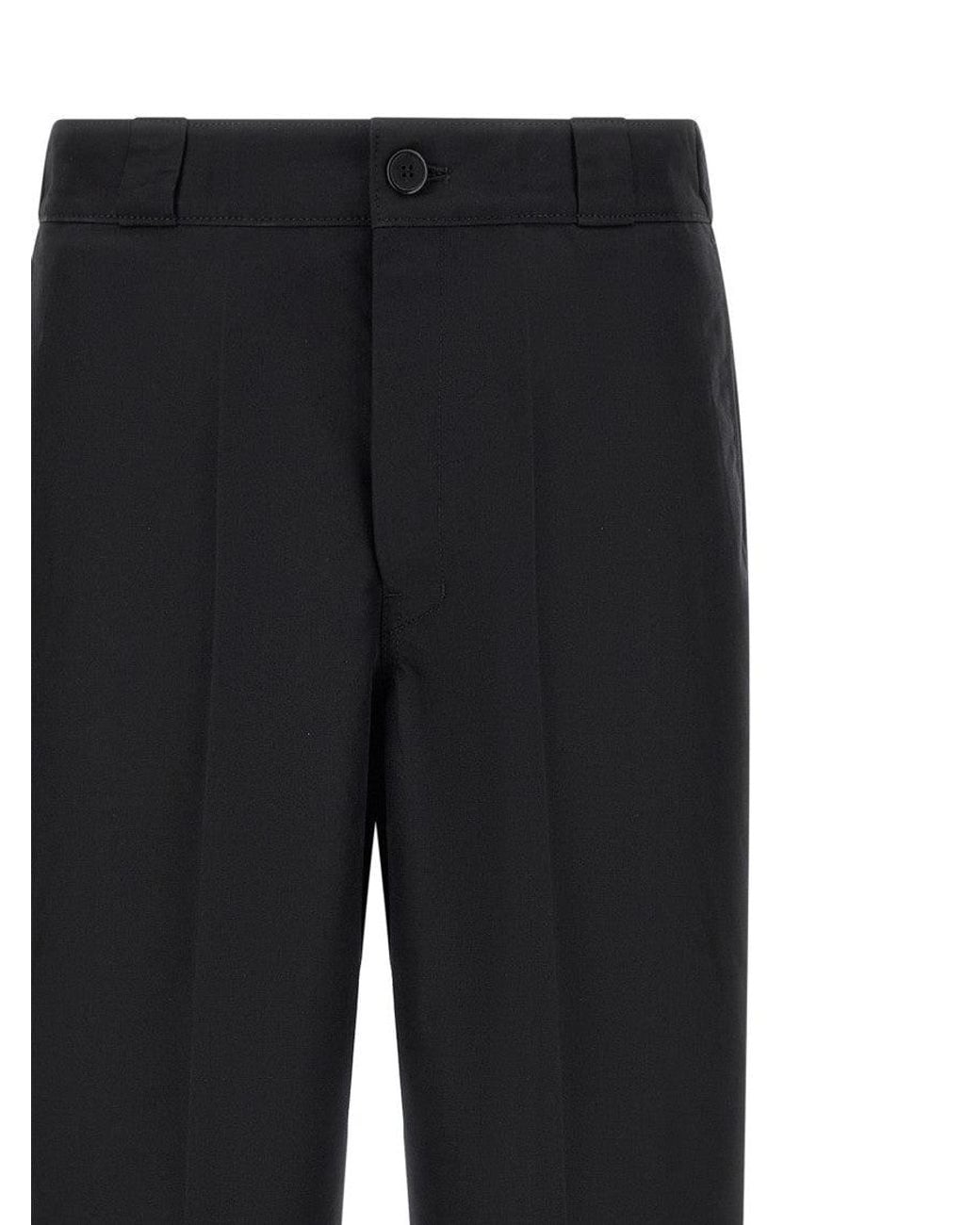 Prada Black Relaxed Flat Front Pants for men