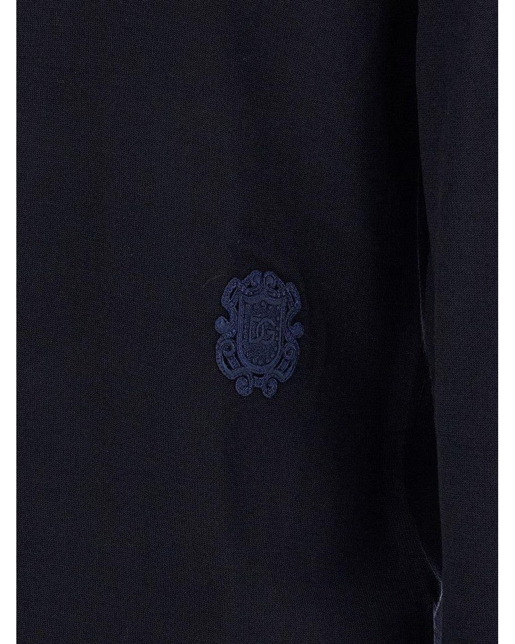 Dolce & Gabbana Blue Embroidered Sweater for men