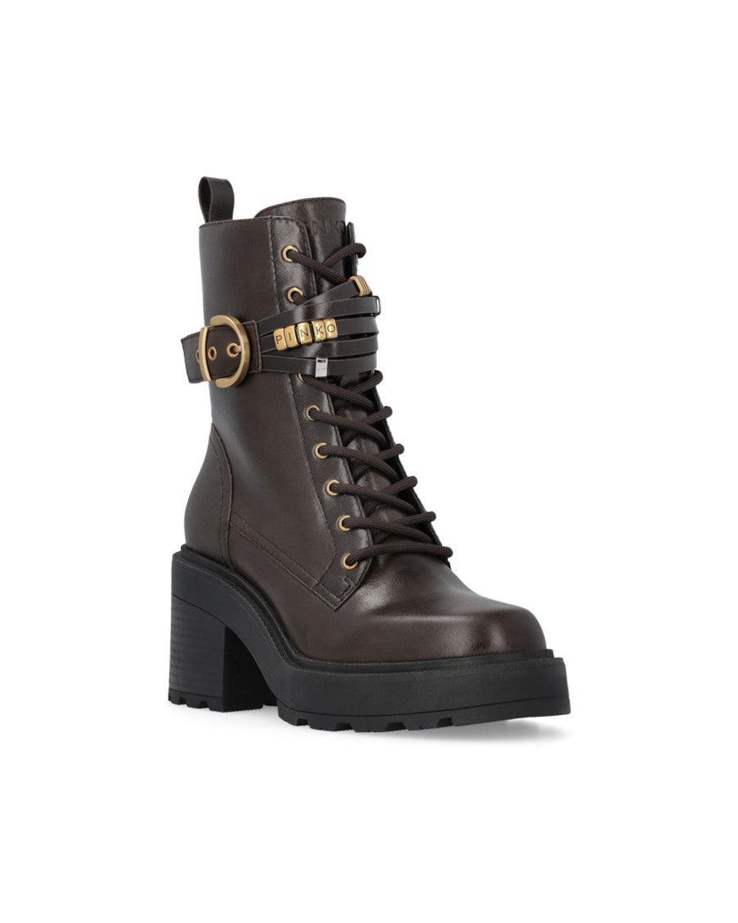 Pinko Brown Logo Boots