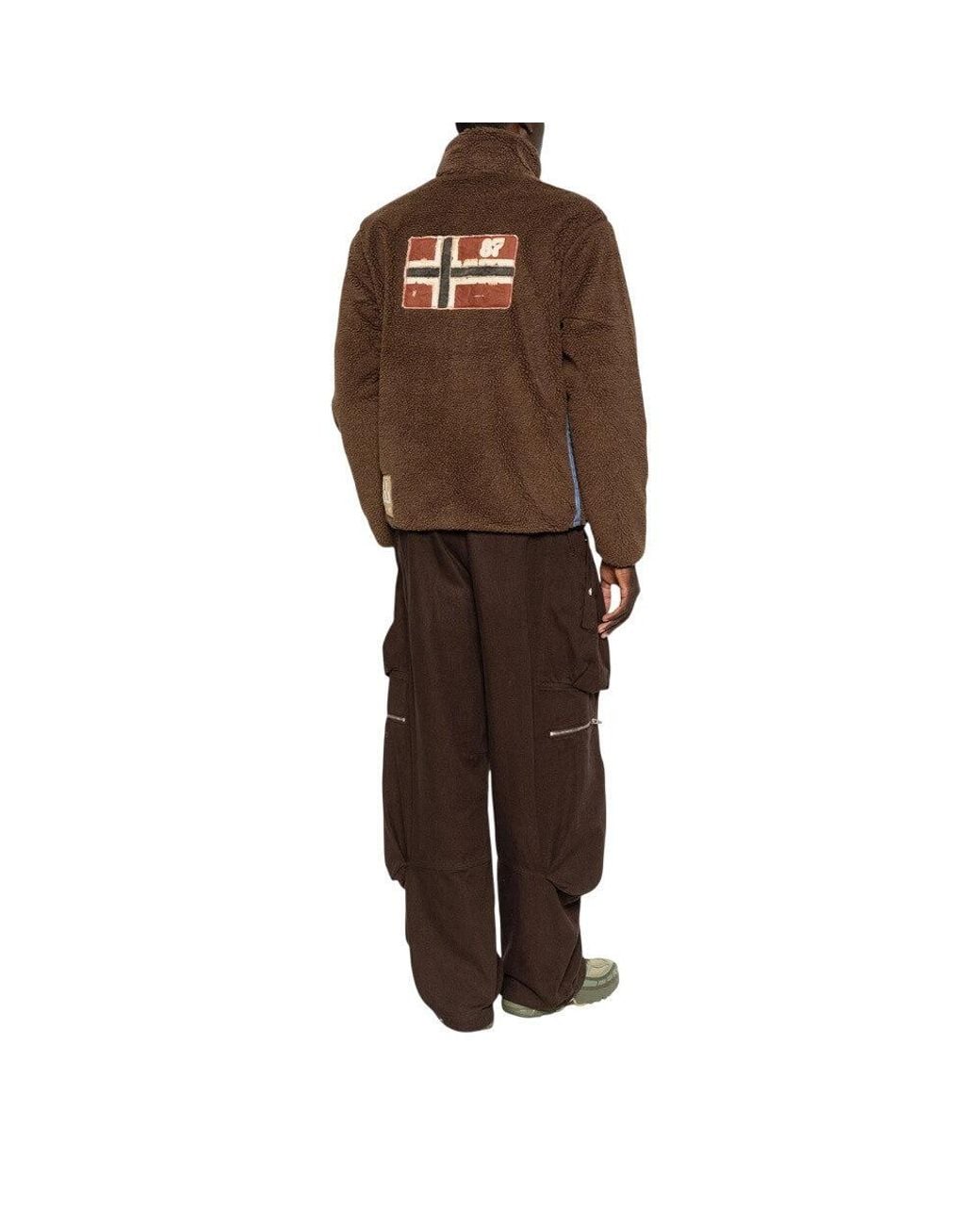 Napapijri Brown Mock Collar Jacket for men