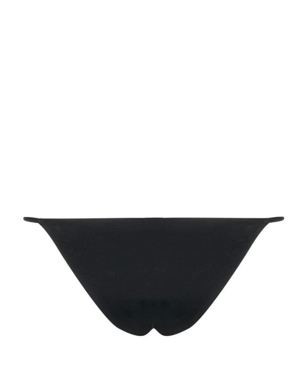 Versace Black Solid Bikini Bottom Swimwear
