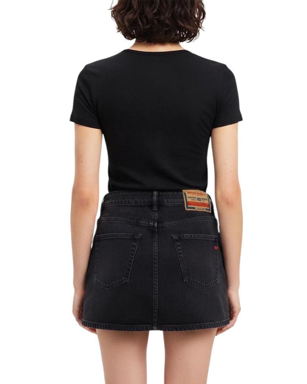DIESEL Black Pleated Mini Skirt