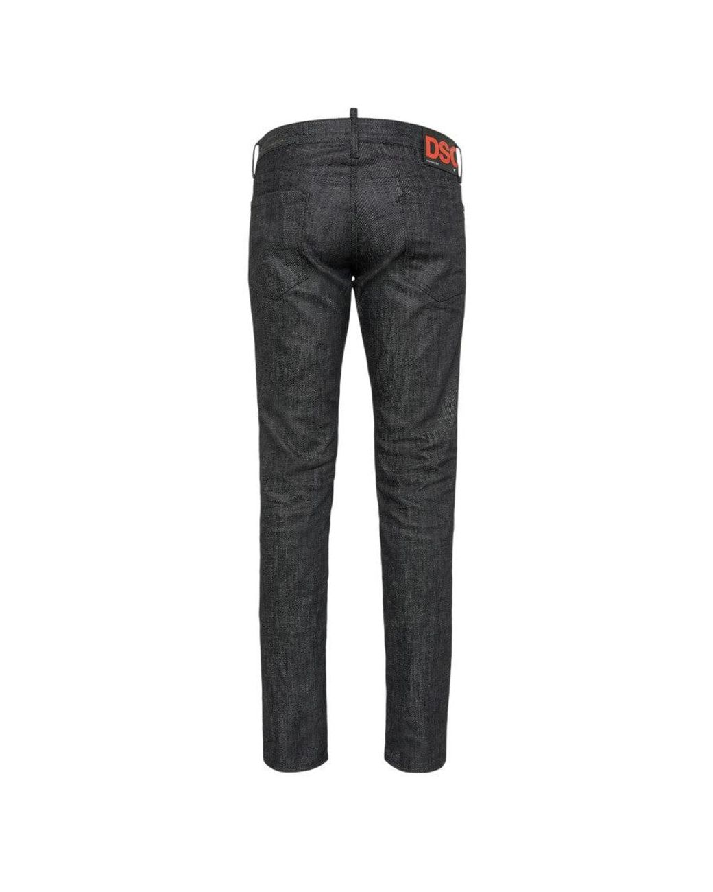DSquared² Black Slim Mid Rise Jeans for men