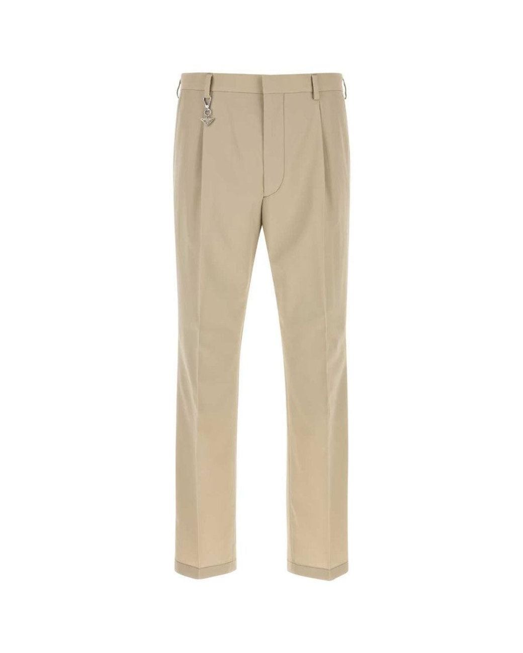 Prada Natural Tailored Pleated Pants for men