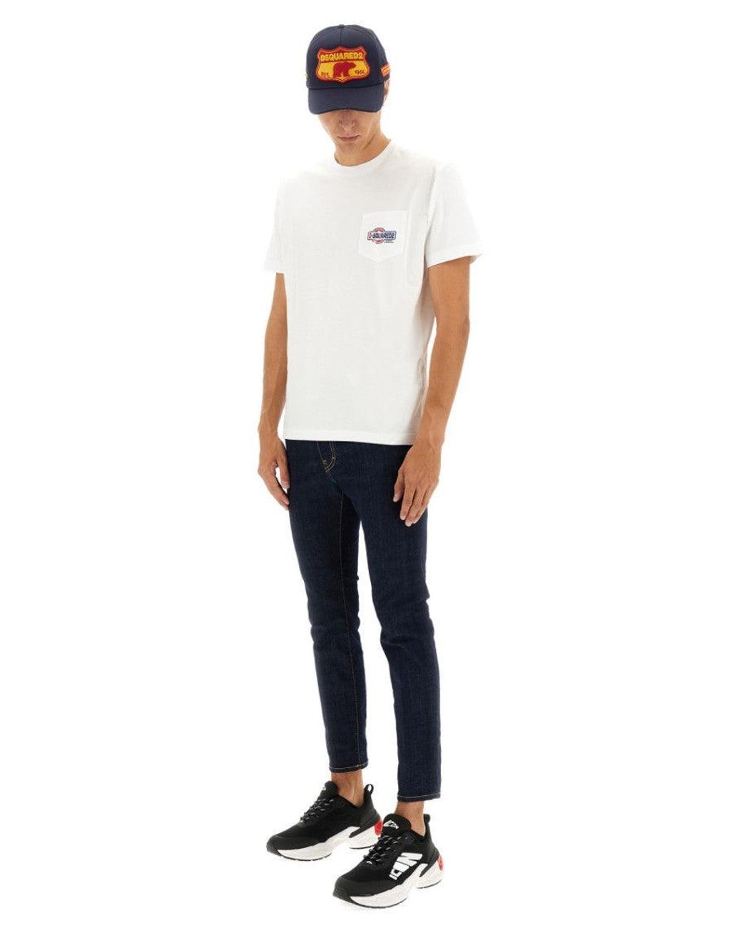 DSquared² White Logo Crew Neck T-Shirt for men
