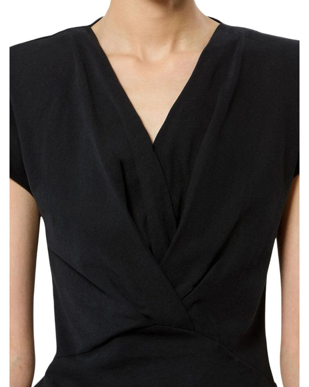 Isabel Marant Black Nadrine Draped Cotton Jersey T-Shirt