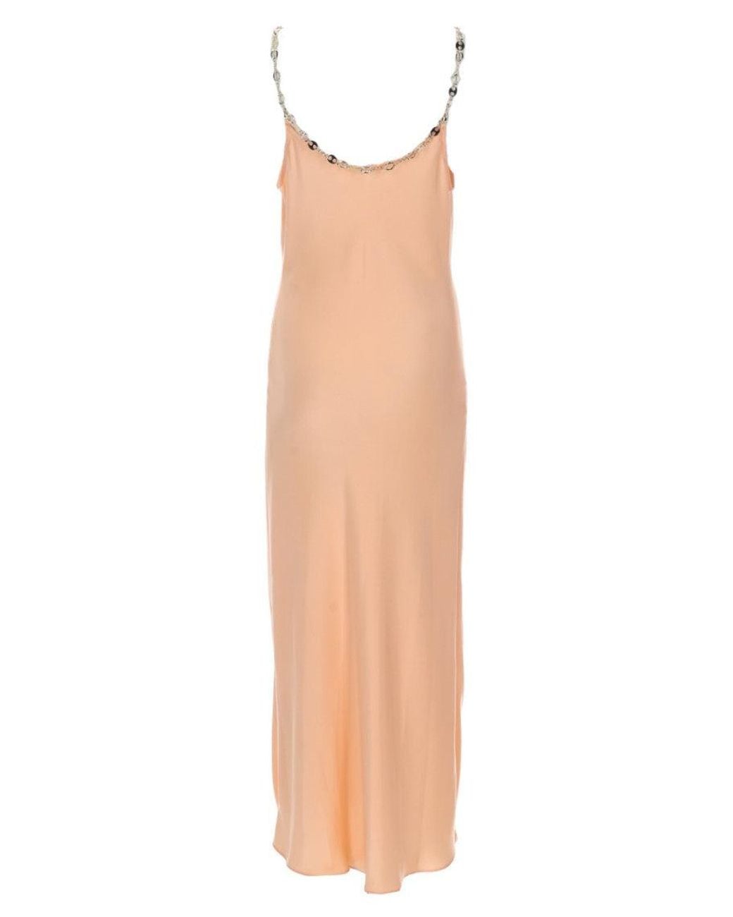 Rabanne White Peach Cowl Neck Maxi Dress