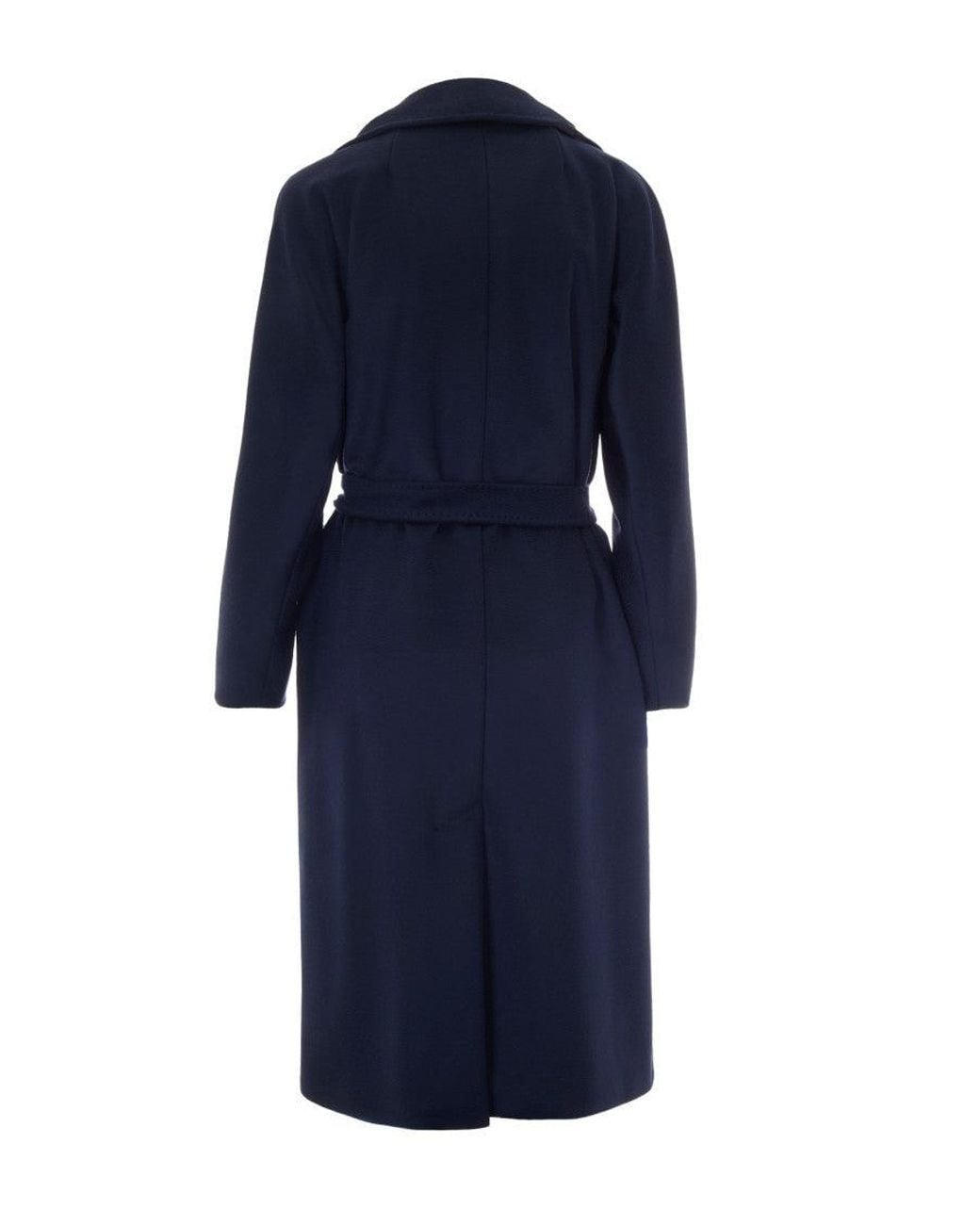 Weekend by Maxmara Blue Solid Notched Lapel Trench Coat