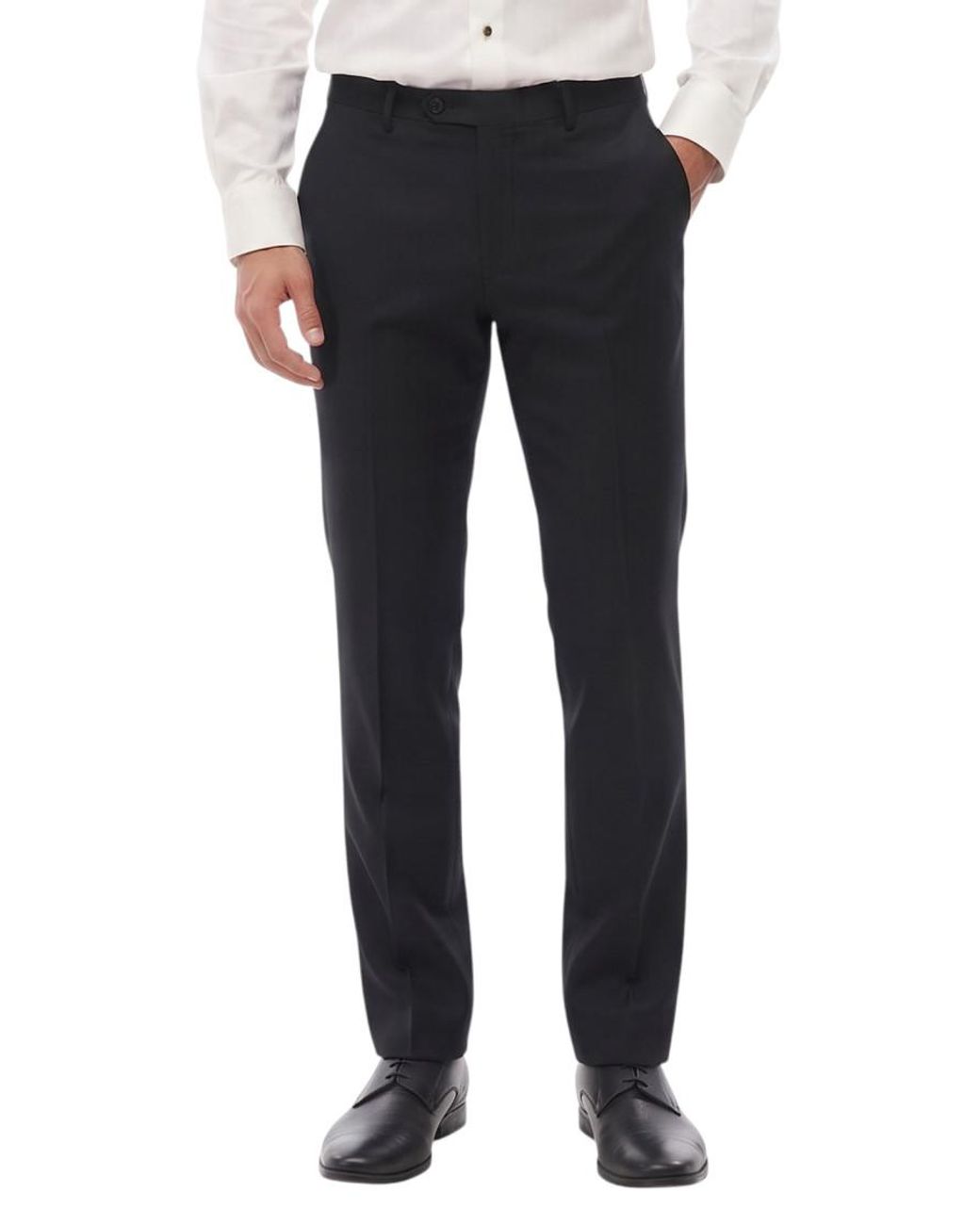 Corneliani Black Flat Front Pants for men