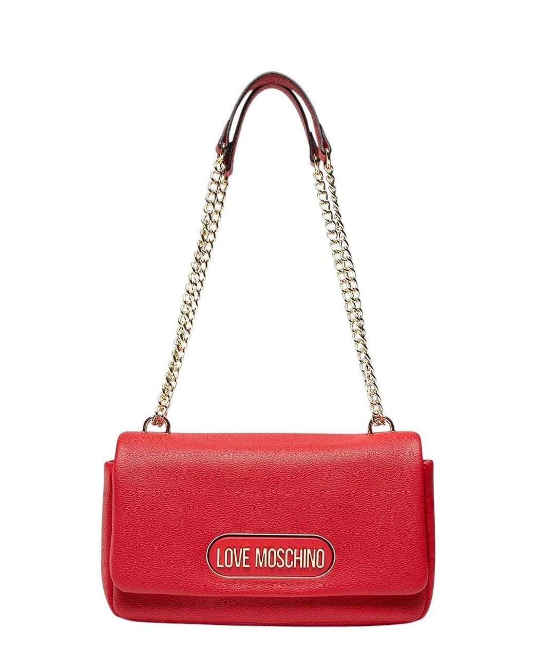 Love Moschino Red Logo Small Shoulder Bag