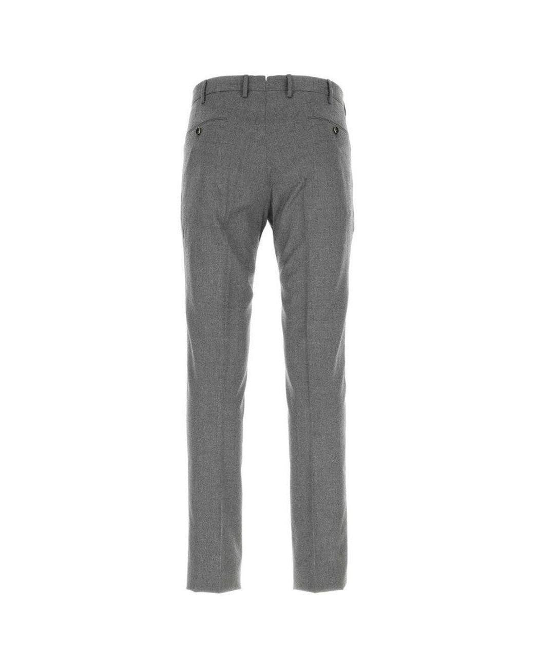 PT Torino Gray Flat Front Pants for men