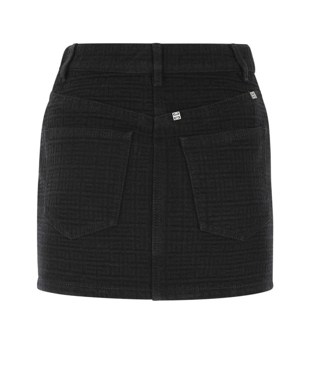 Givenchy Black Denim Mini Skirt