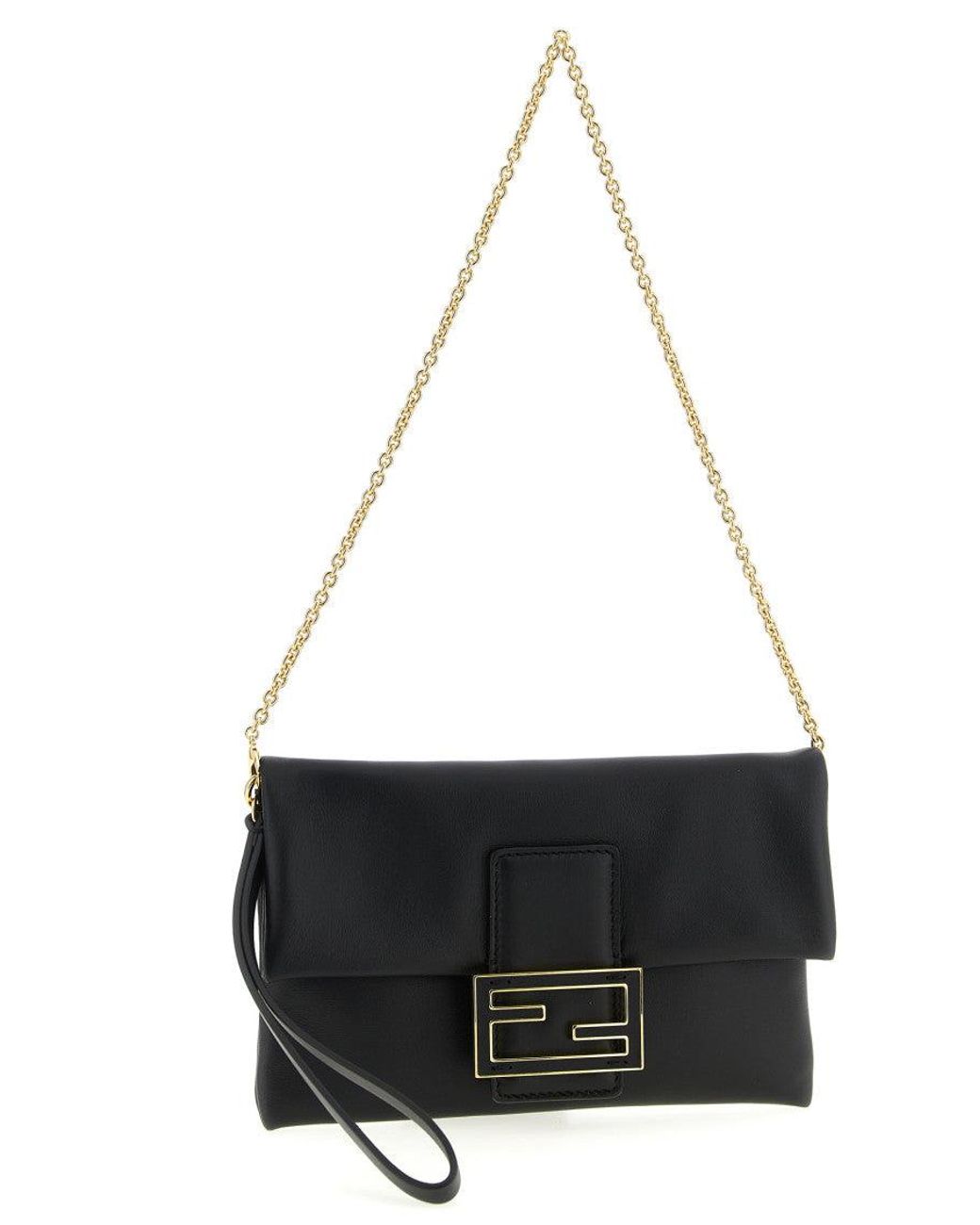 Fendi Black Mamma Baguette Clutch