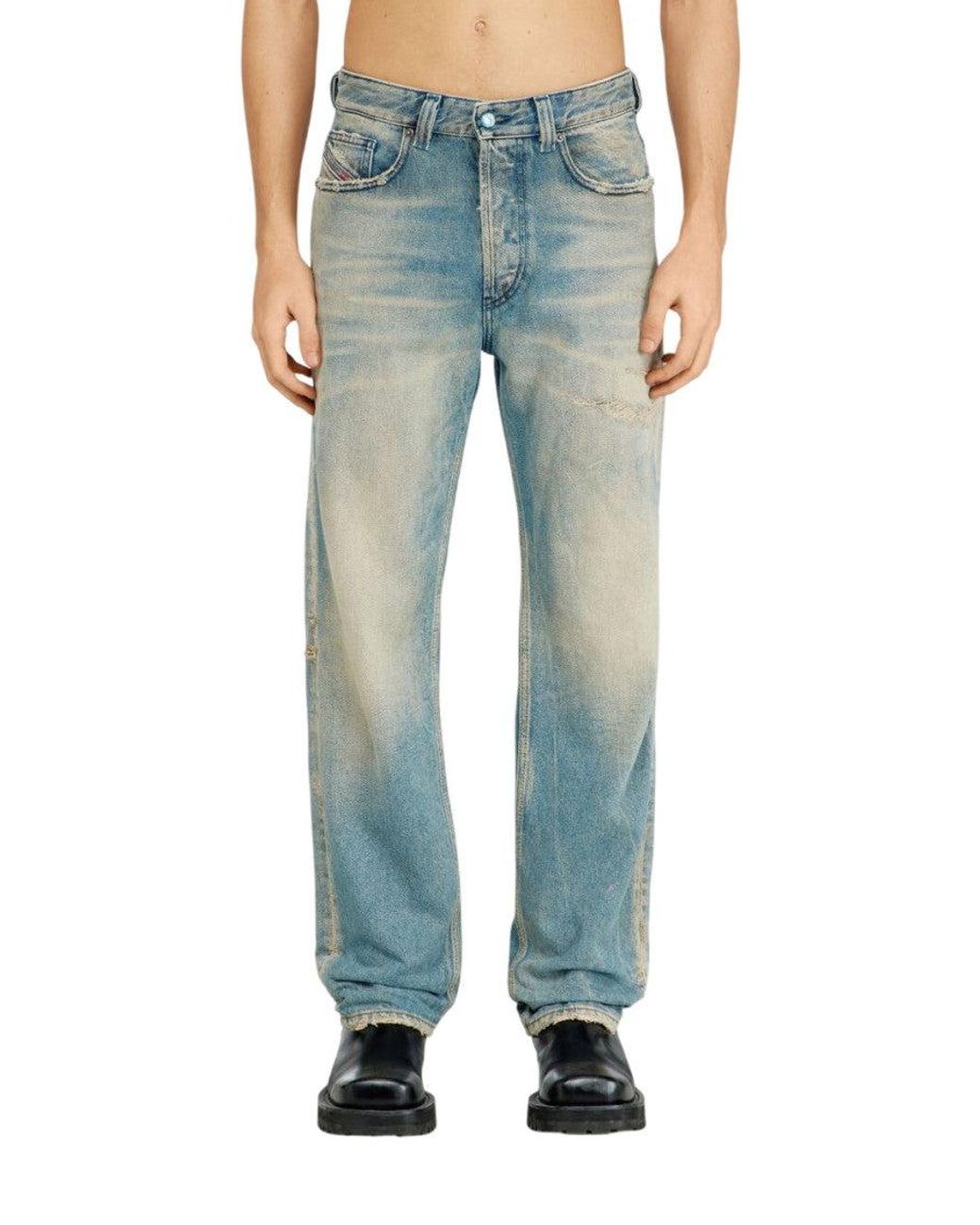 DIESEL Blue Mid Rise Jeans for men