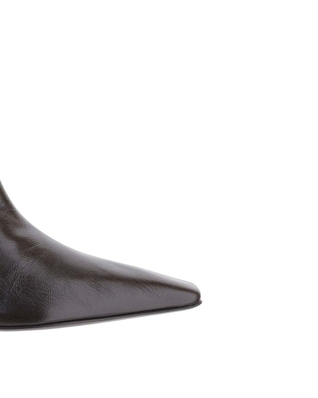 Khaite Black Leather Ankle Boots