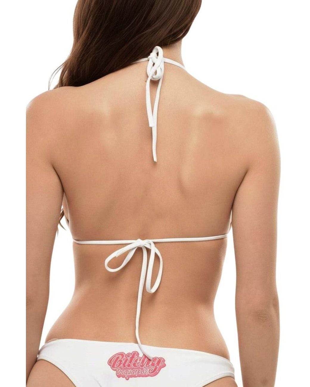 DSquared² White Bikini Top Swimwear