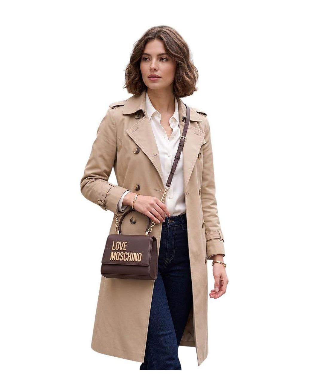 Love Moschino Brown Logo Small Satchel