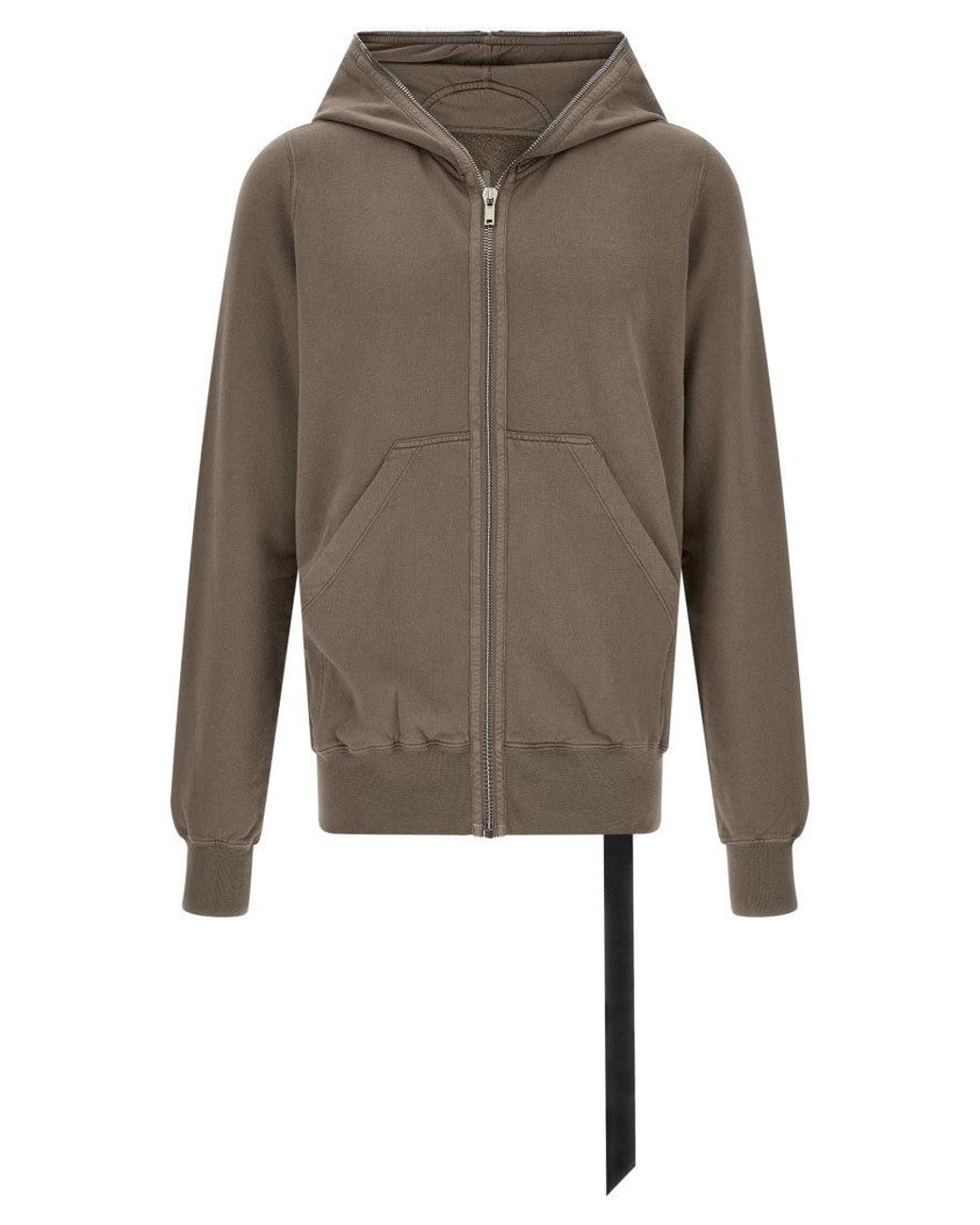 Rick Owens Brown Taupe Zip-Up Hoodie for men
