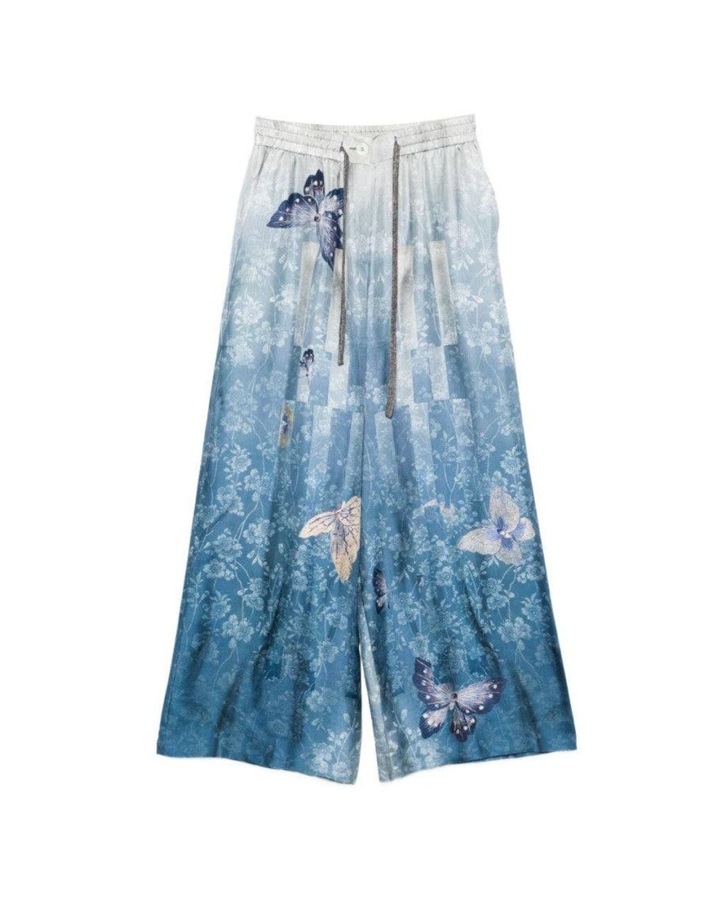 Pierre Louis Mascia Blue Relaxed Printed Pant