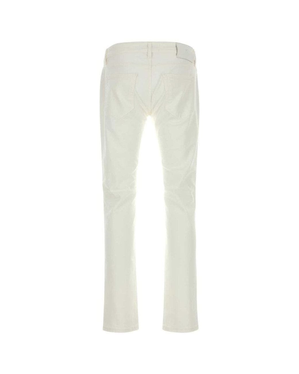 PT Torino White Mid Rise Jeans for men