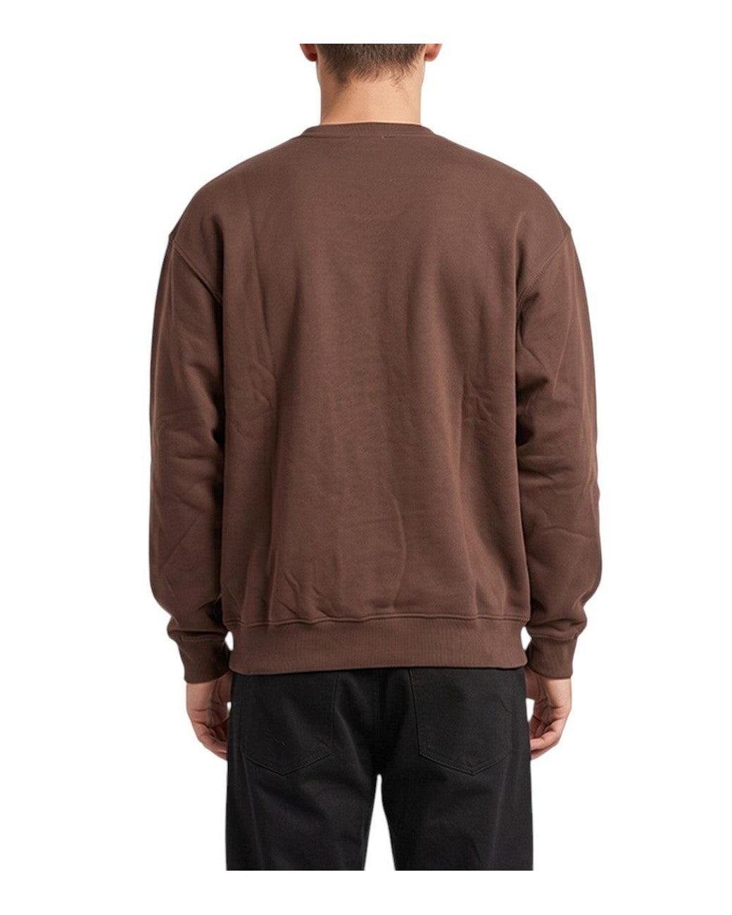 DIESEL Brown Crew Neck Sweatshirt for men