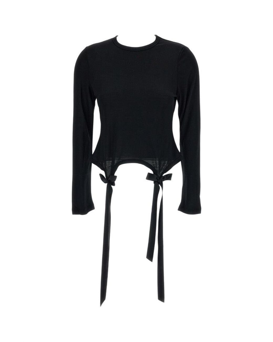 Simone Rocha Black Solid Crew Neck T-Shirt