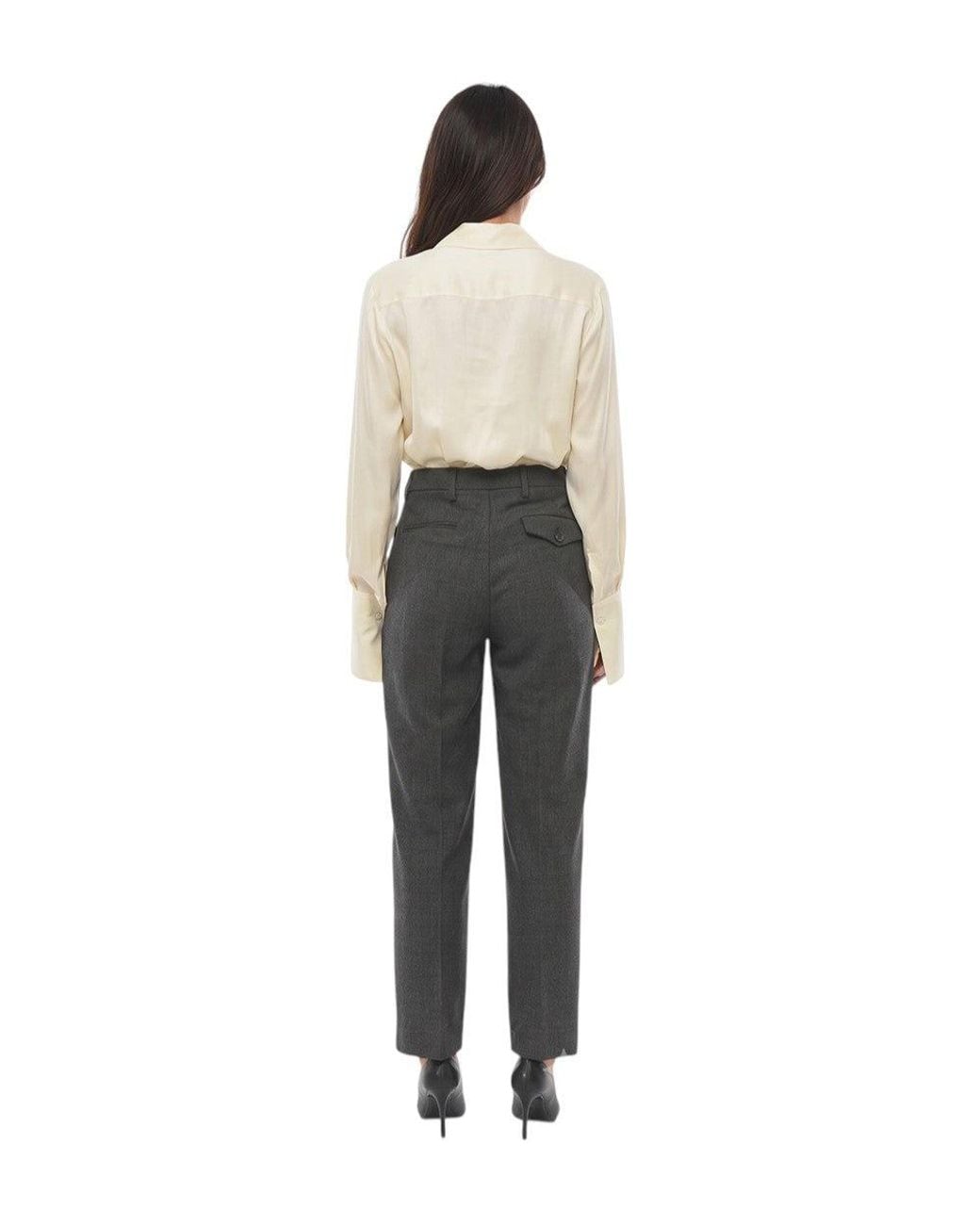 Prada Gray Tailored Pleated Pants