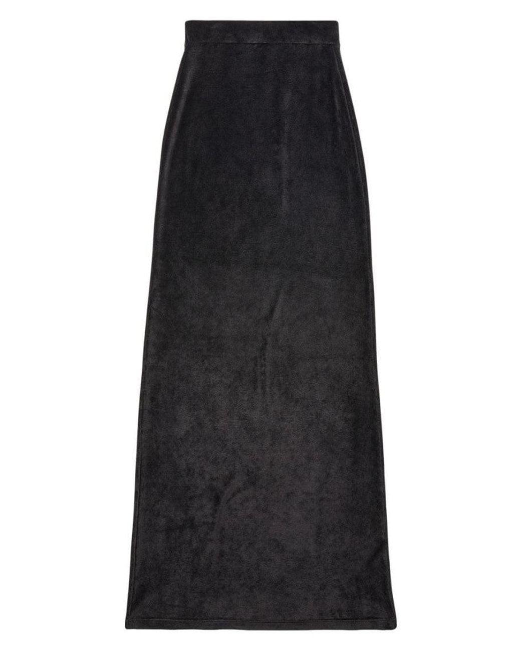 Balenciaga Black Velvet Maxi Skirt