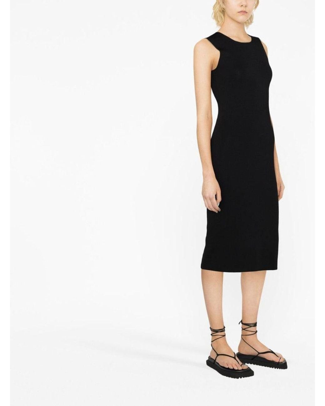 P.A.R.O.S.H. Black Knitted Midi Dress
