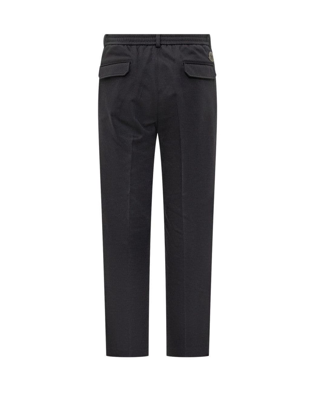 Moncler Black Tailored Flat Front Pants for men