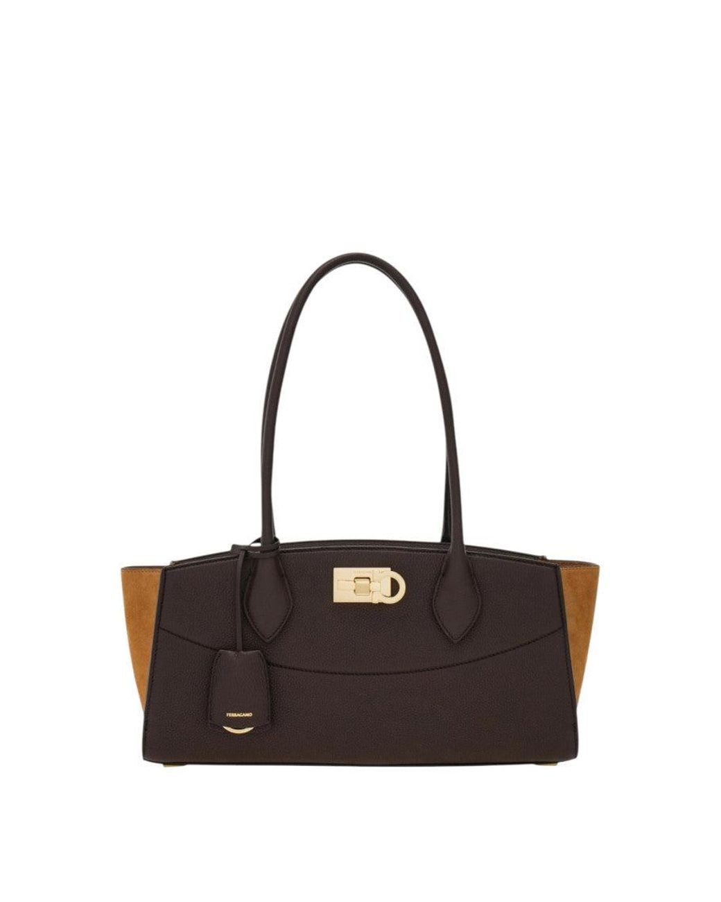 Ferragamo White Dark Studio Soft Medium Shoulder Bag