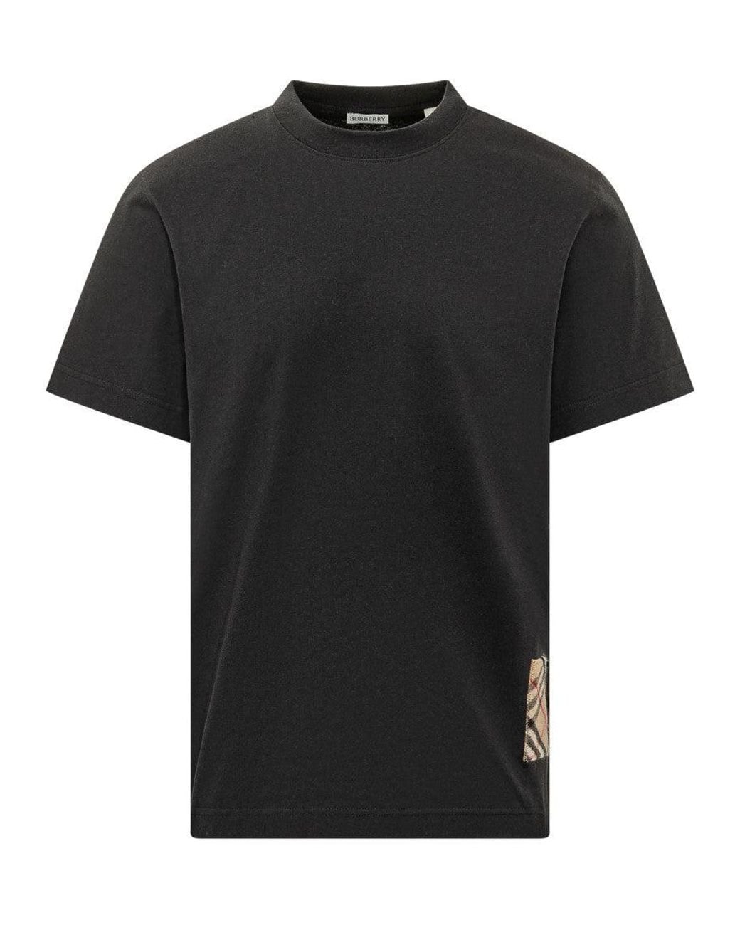 Burberry Black Solid Crew Neck T-Shirt for men