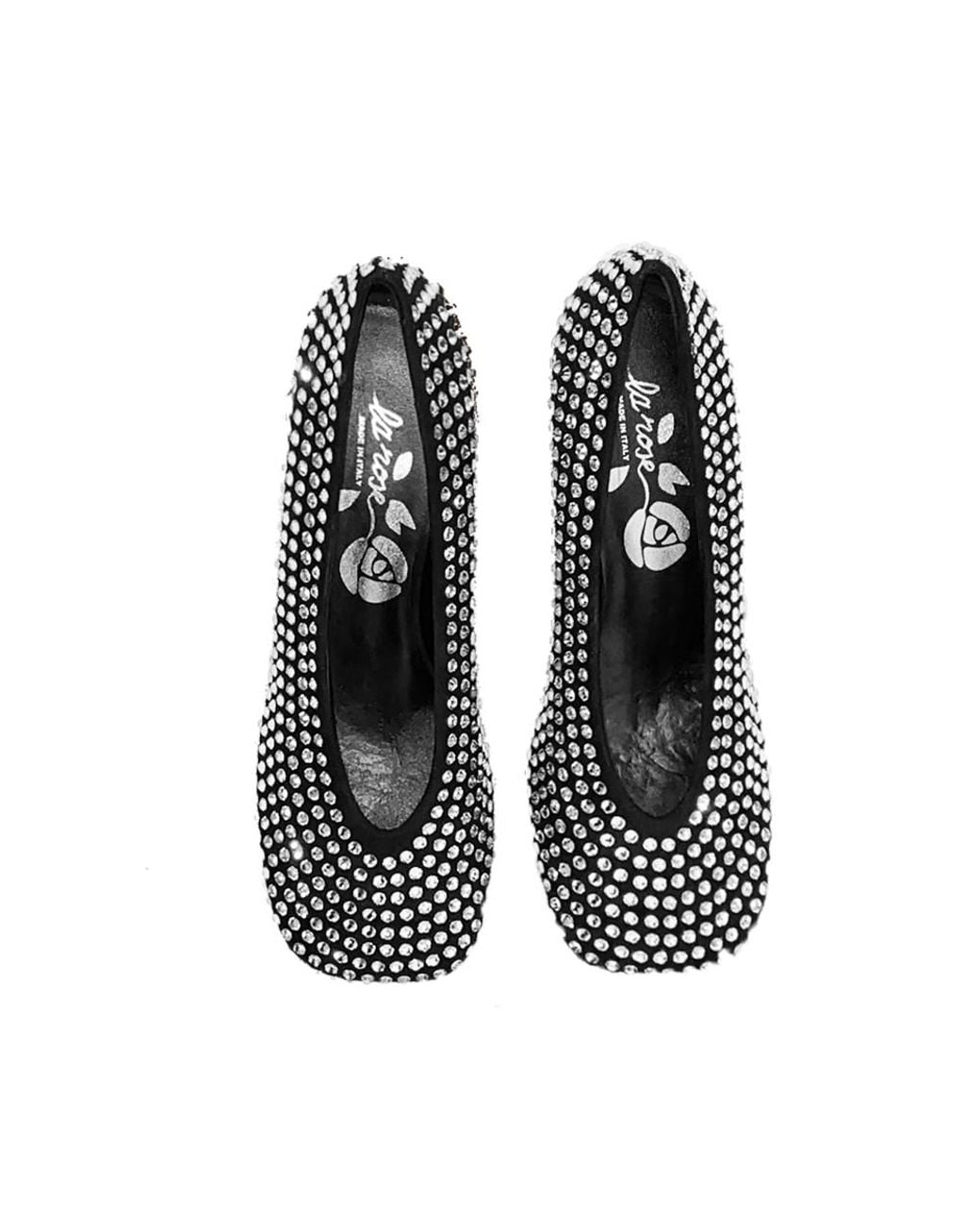 LA ROSE Black Crystal Pumps